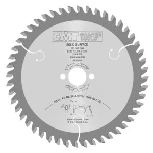 CMT Sagblad HM for CORIAN® D=160x2,2x20 Z=48 MTCG