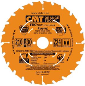 CMT Sagblad 271 HM Supertynn Kløv 210x1,8x30 Z=24 20° ATB 10°+8°