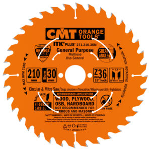 CMT Sagblad 271 HM Supertynn Kløv 210x1,8x30 Z=36 15° ATB 10°+8°