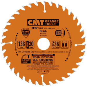 CMT Sagblad 272 HM 136x1,3x20 Z=36 18° 10°ATB 8°Bryst  kapp