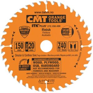 CMT Sagblad 272 HM Ø150x1,5x20 Z=40 16° 10°ATB 8°AKS
