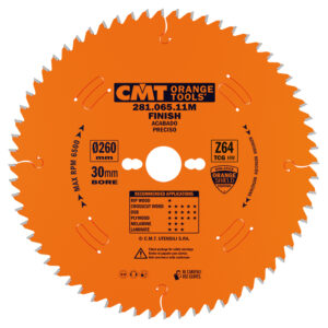 CMT Sagblad HM Ø260x2,5 d-30 Z=64 -3° TGC