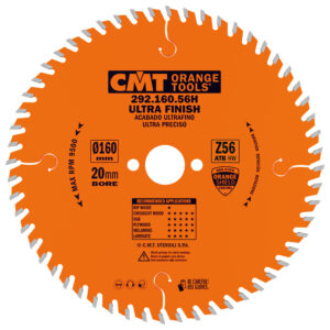 CMT Sagblad 292 HM 160x2,2x20 Z=56  15° 15° ATB kapp