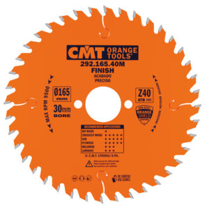 CMT Sagblad 292 HM 165x2,2x30 Z=40  10° 15° ATB kapp