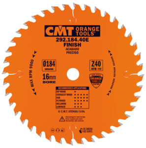 CMT Sagblad 292 HM 184x2,6x16 Z=40  15° 15° ATB kapp