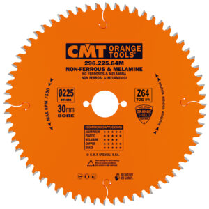 CMT NON FERROUS-PVC SAW BLADE 225x2,8x30 Z=64 HWG -6°