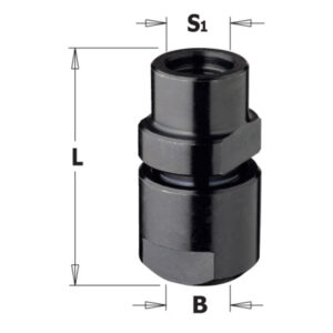 Spennhylsechuck for Ø 6 - 6,35 - 8 - 9,5 S=M10 L38