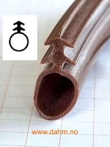 Tetningslist FS 1 silicon Ø 8 mm, brun, spor 5x3 mm rull à 100 m