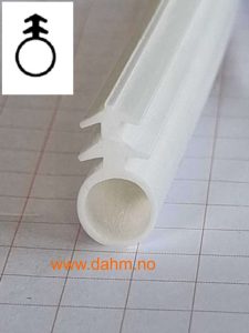 Tetningslist FS 1B silicon Ø 8 mm, hvit, spor 5x3 mm 100 m