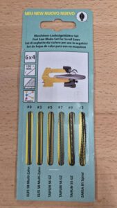 Sagblad for kontursag 130 mm assortert 4 størrelser, 4 stk. av hver (flat ende)