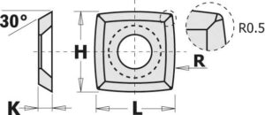 Vendeskjær 15x15x2,5 D=6,2/ R=95 for Robland/Houfek/Casadei/Rojekl spiralkutter